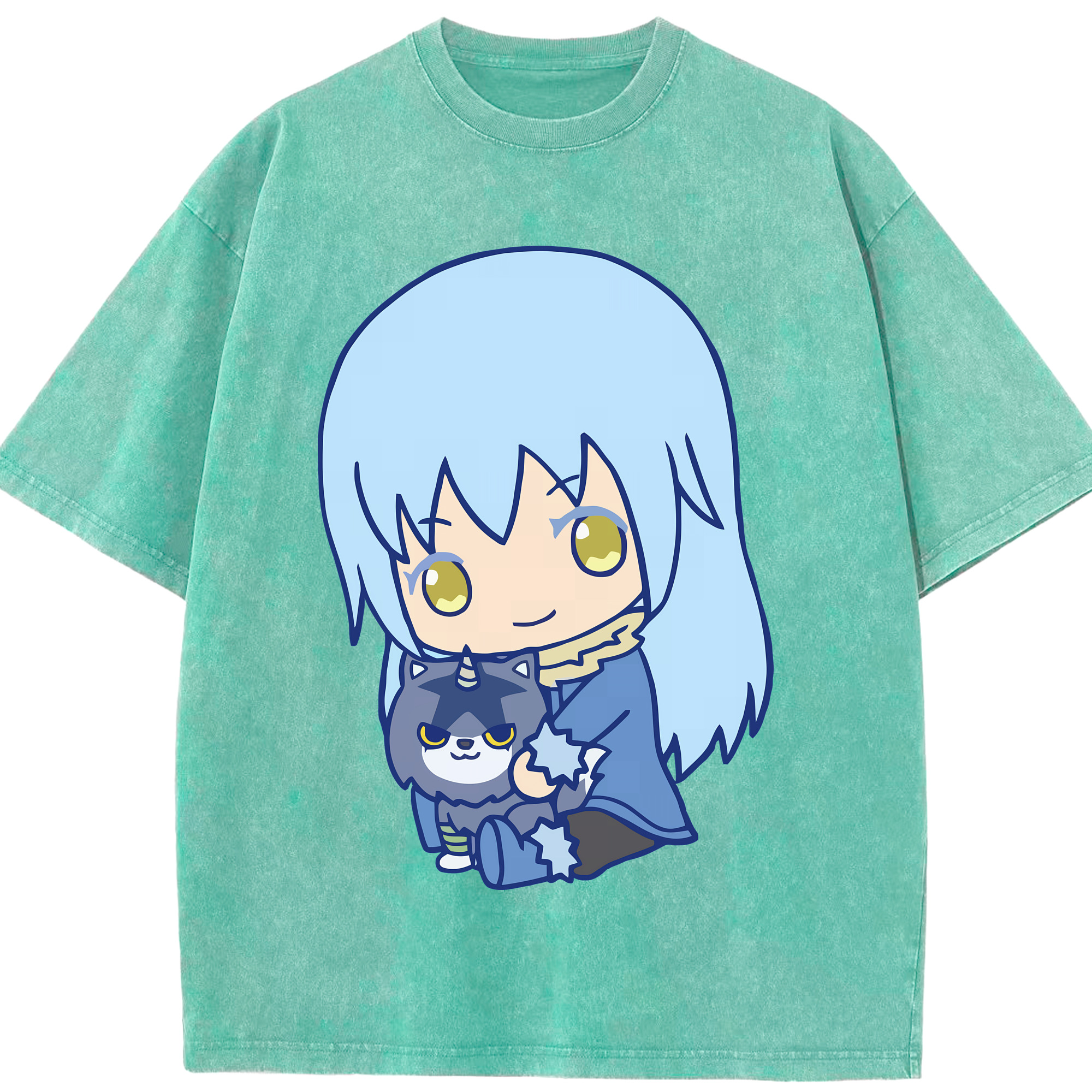 （画像用） 転スラ Regarding Reincarnated to Slime 綿100% ヴィンテージ風 半袖Tシャツ（フロントプリント）